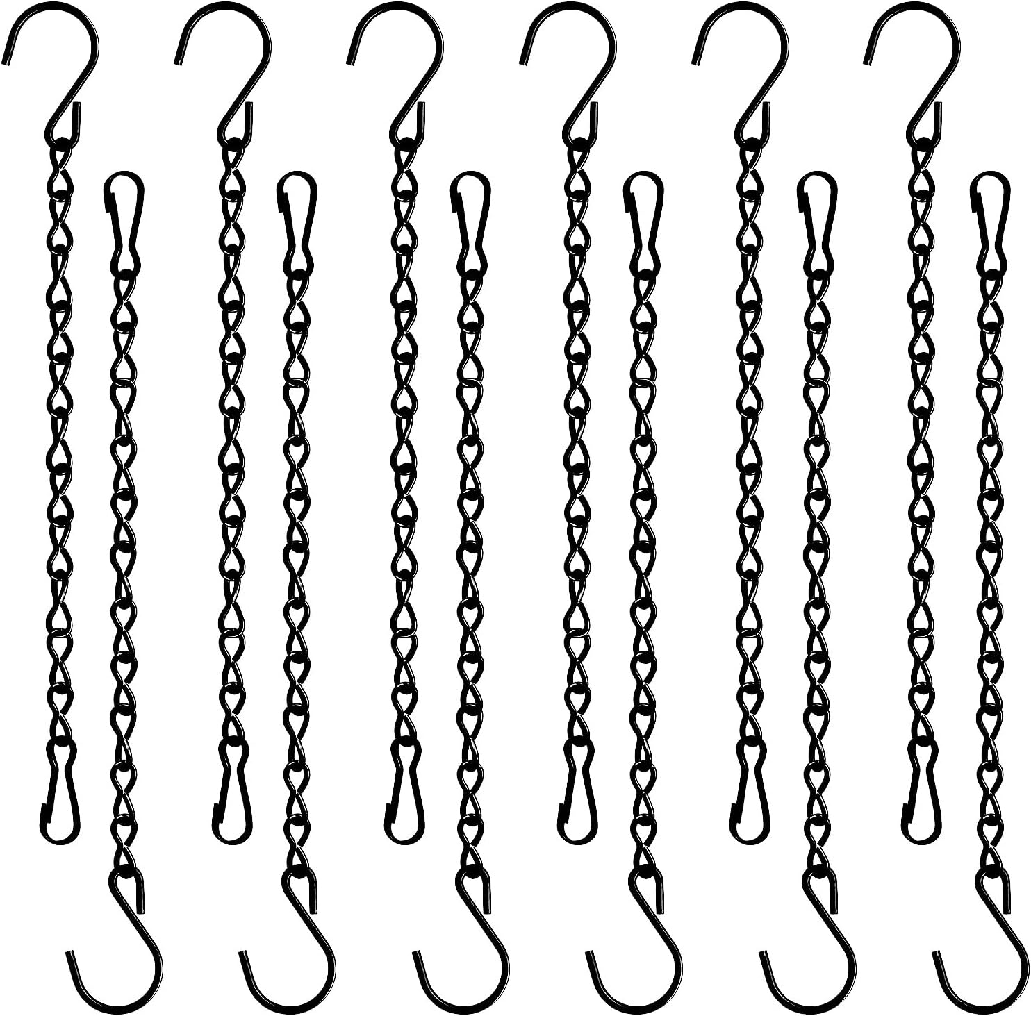 12 Pack 9.5 Inch Hanging Chain for Bird Feeders, Planters, Lanterns, Wind Chimes, Billboards, Chalkboards and Ornaments Black