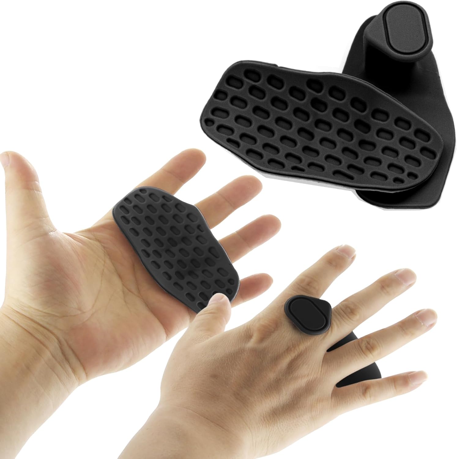 Weight Lifting Grips - Rubber Anti-Slip Workout Grips, Ergonomics Hand Protector Gloves for Gym Training and Exercise, Dumbbell, Bar Pad, Pull Up Men Women, No Sweaty Black