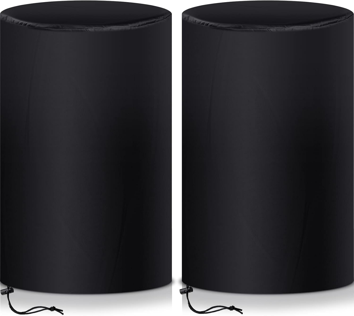 55 Gallon Drum Cover, 210D Oxford Cloth Water Storage Barrel 25 x 37 Inch Outdoor Waterproof Rain Snow Bucket lid with Drawstring, UV Protection, Anti Dust 2 Pcs