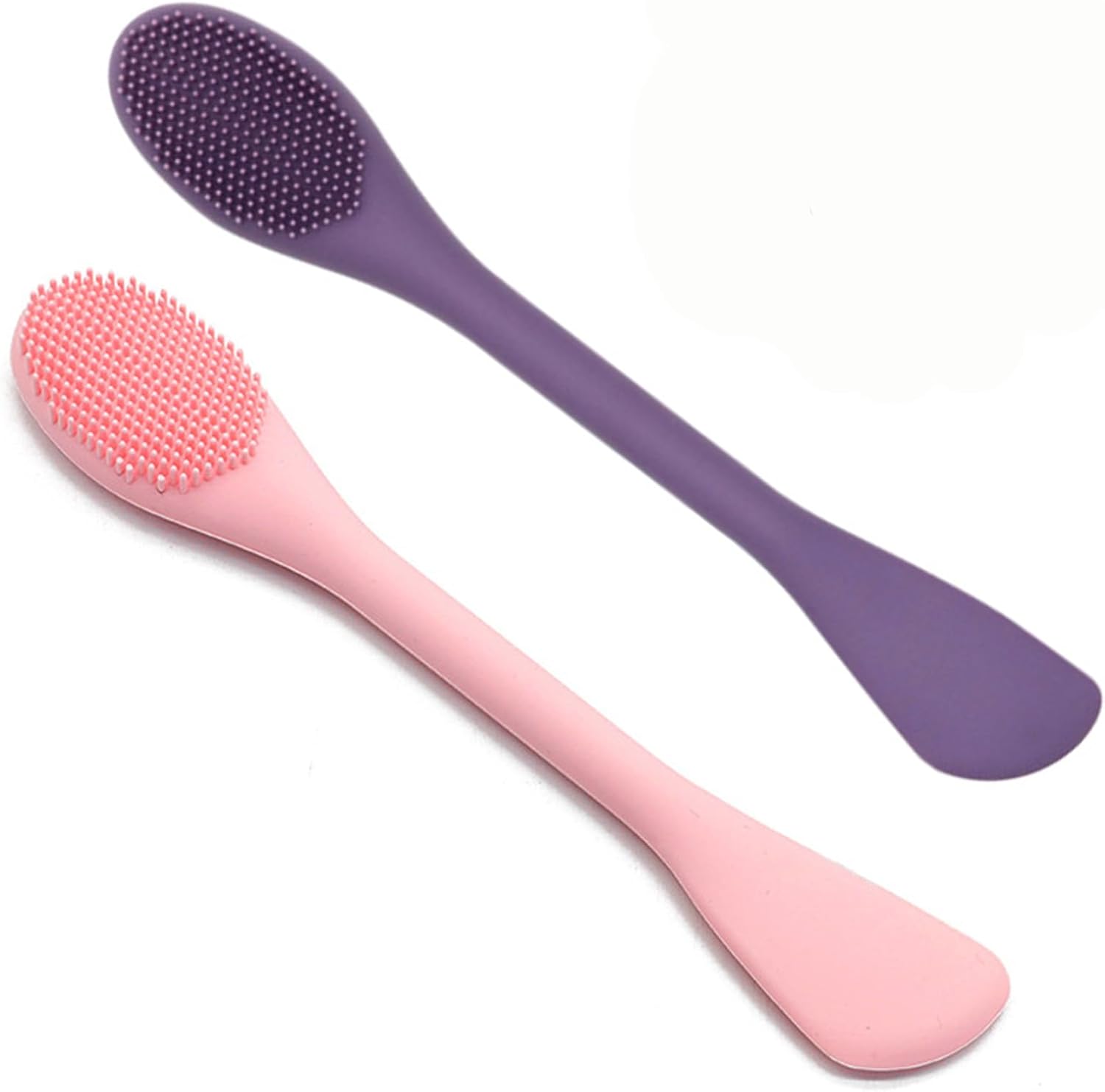 Silicone Face Mask Applicator Brush,Soft DIY Skincare Tools,Scrubber Exfoliator,Facial Cleansing Brush for Deep Gentle Exfoliating Pink/Purple Pink/Purple