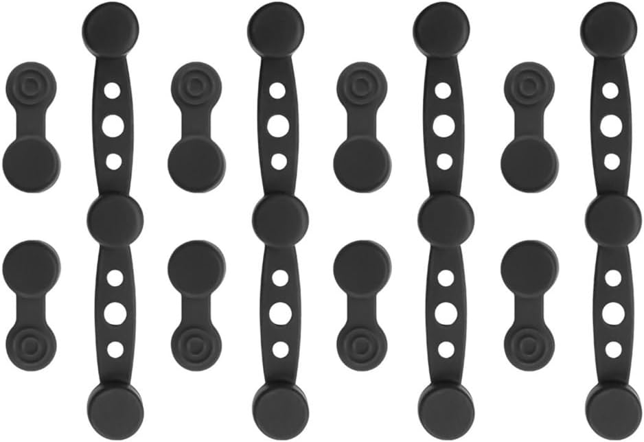 Magnetic Silicone Straps for Air Fryers, 12 Pieces Baking Paper Fastening Straps, Magnetic Silicone Straps for Cooking and Baking in the Air Fryer Black Round