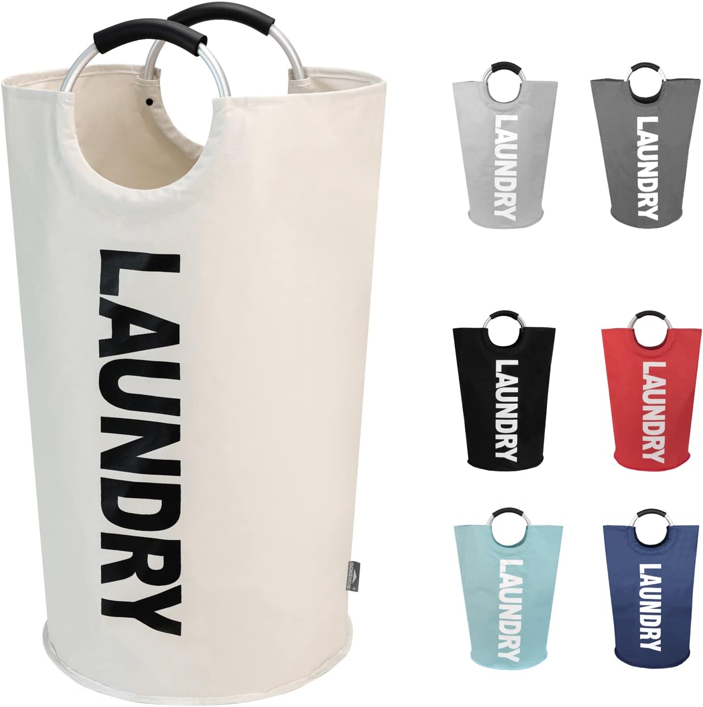 Petluno 90L Large Laundry Basket, Collapsible Bag, Freestanding Tall Clothes Hamper, Foldable Washing Bin Beige Beige