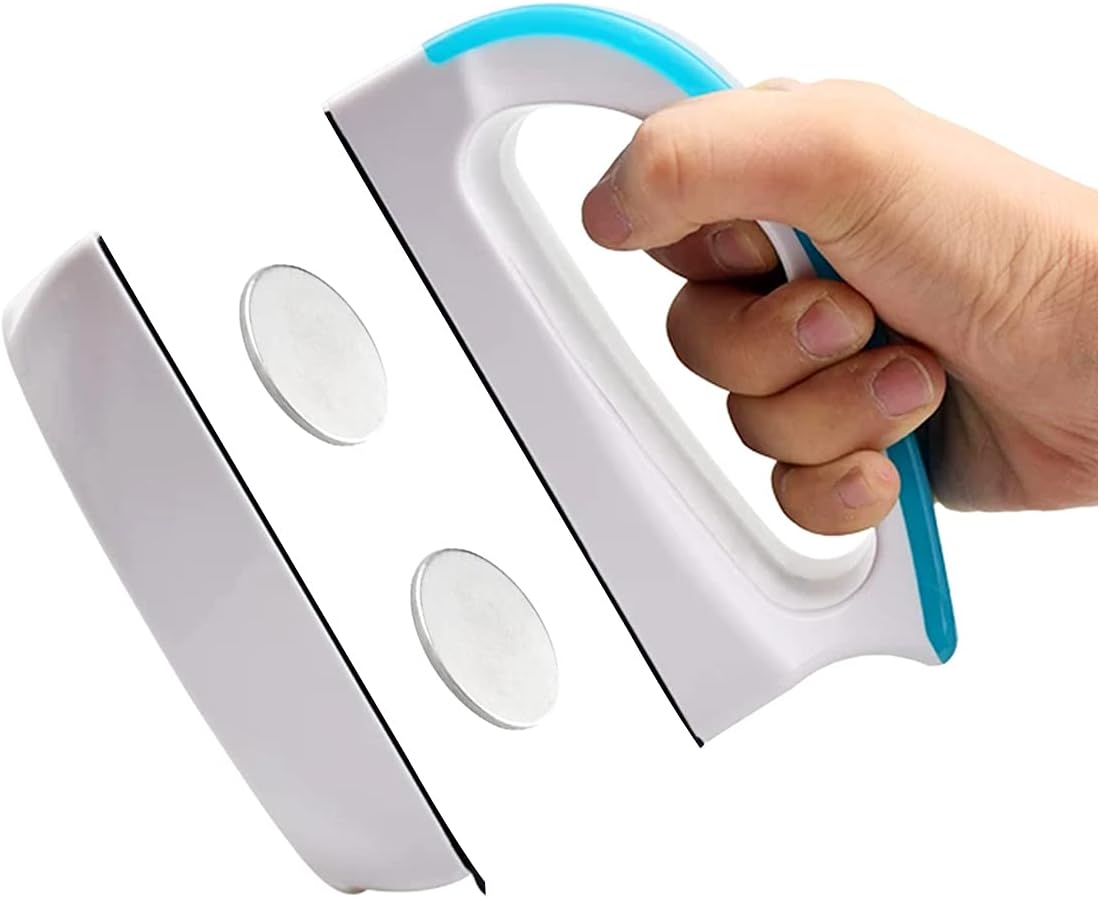 Petluno Magnetic Aquarium Glass Cleaner Fish Tank Glass Algae Scrapers, Floating Scrubber Cleaning Brush, Scratch-Free, Anti-Slip with Handle M M: suggests fish tank 50-60cm