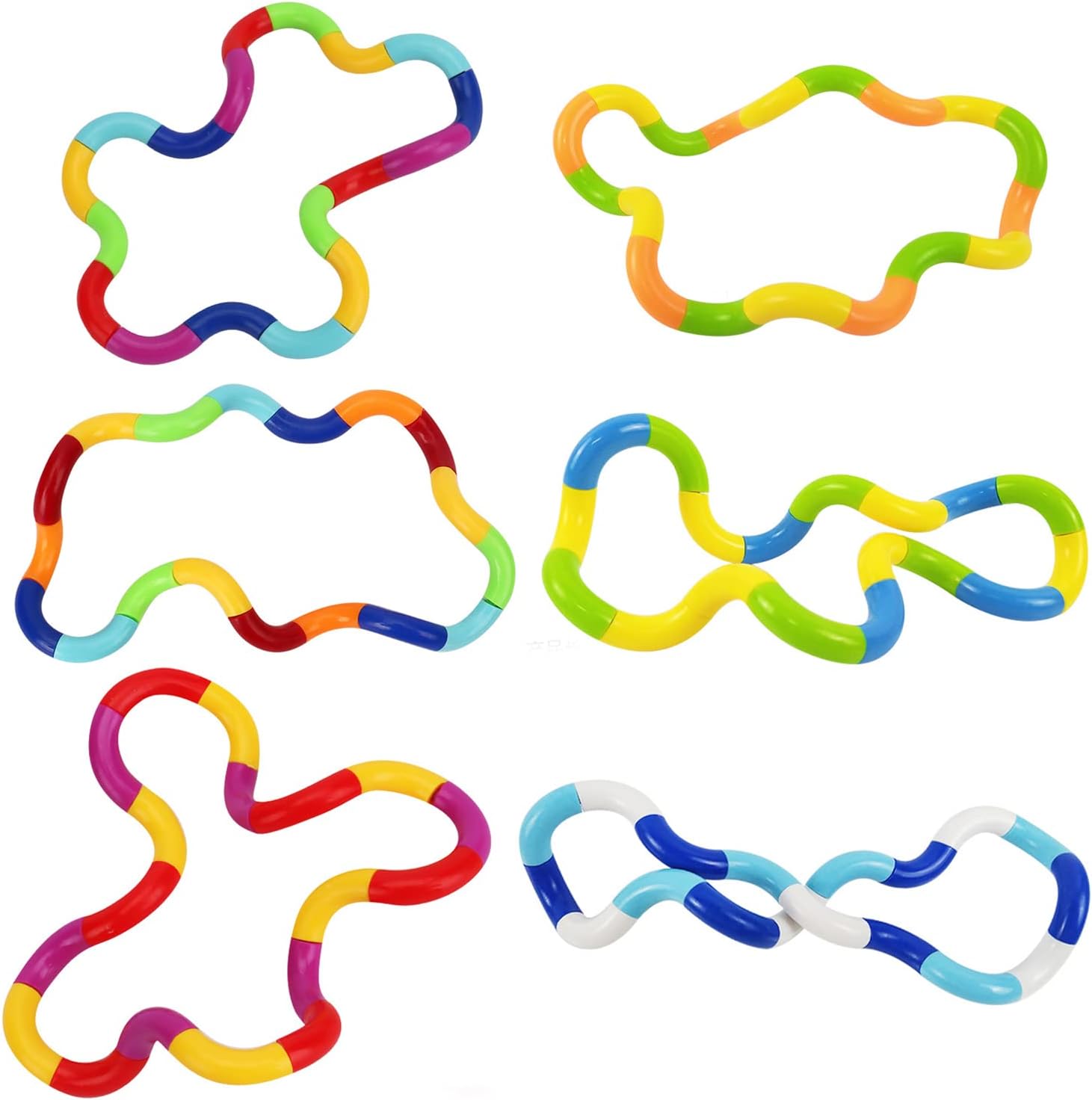6 Pcs Tangles Fidget Toys Tangles Fidget Tangles Relax Therapy Stress Relief Feeling Winding Toy A