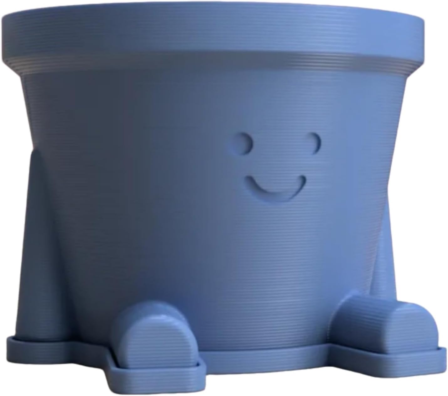 Cute Smiley Guy Indoor Plant Pots - 3.94 Inch Fower Pot with Drainage Hole and Drip Dray, Small Succulent Green Plants Pot, Cute Plant Gifts for Plant Lovers