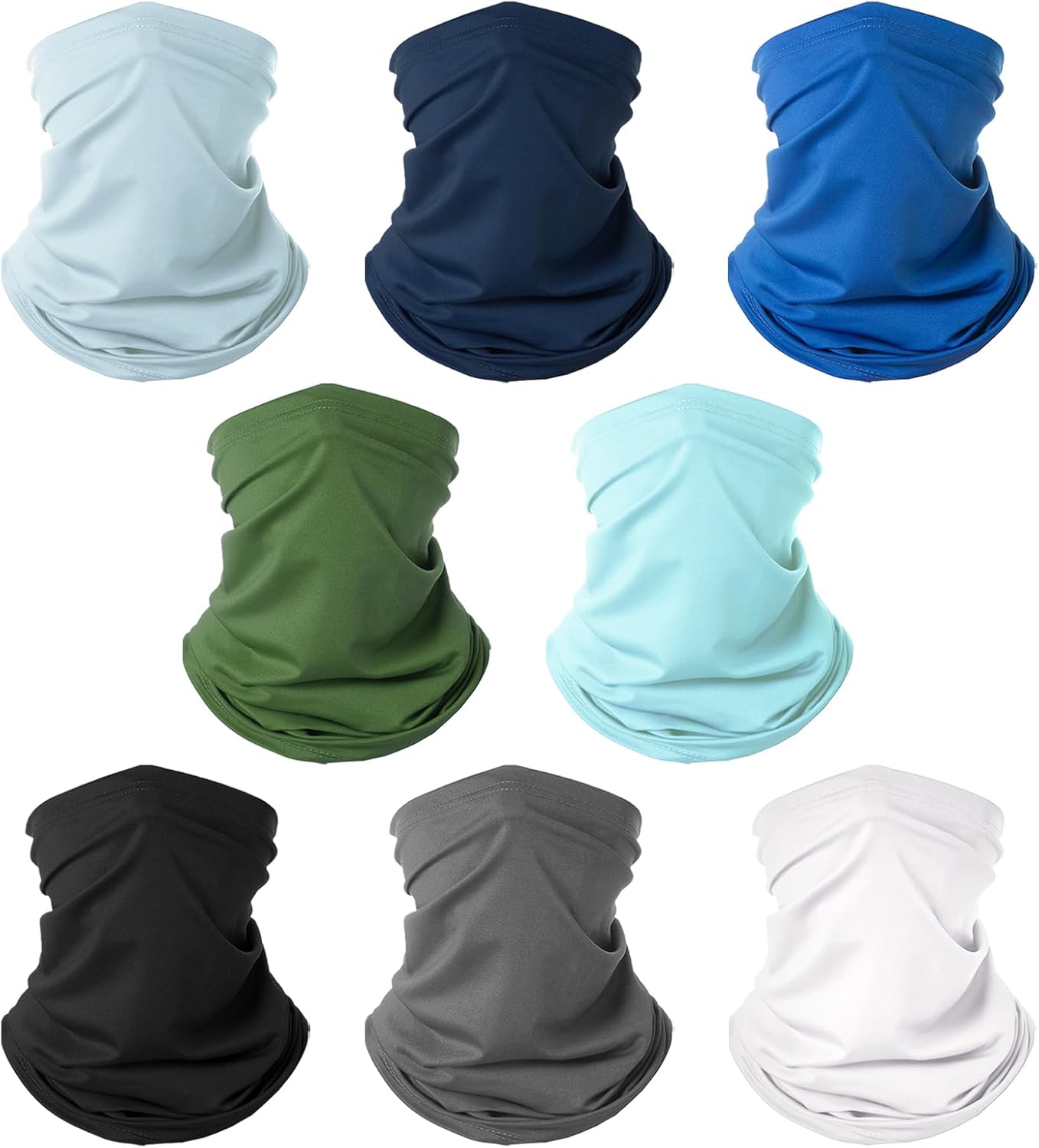 8 Pack Neck Gaiter Gator Bandana Face Mask Cooling UV Protection Face Cover Neck Scarf for Men Women