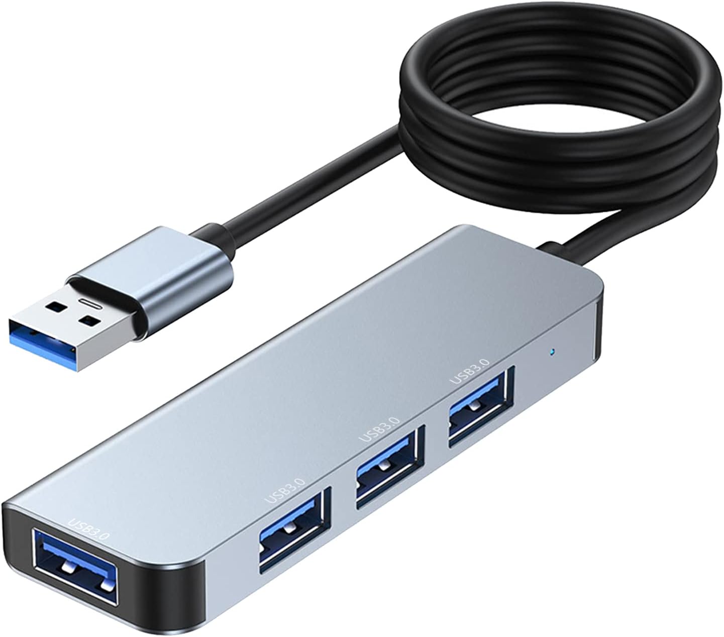 4-Port USB 3.0 Hub, Portable Data USB Hub, USB Splitter for MacBook, Mac Pro, Mac mini, iMac, Surface Pro, Laptop, PC, Flash Drive, Mobile HDD Charging Not Supported 3.9ft
