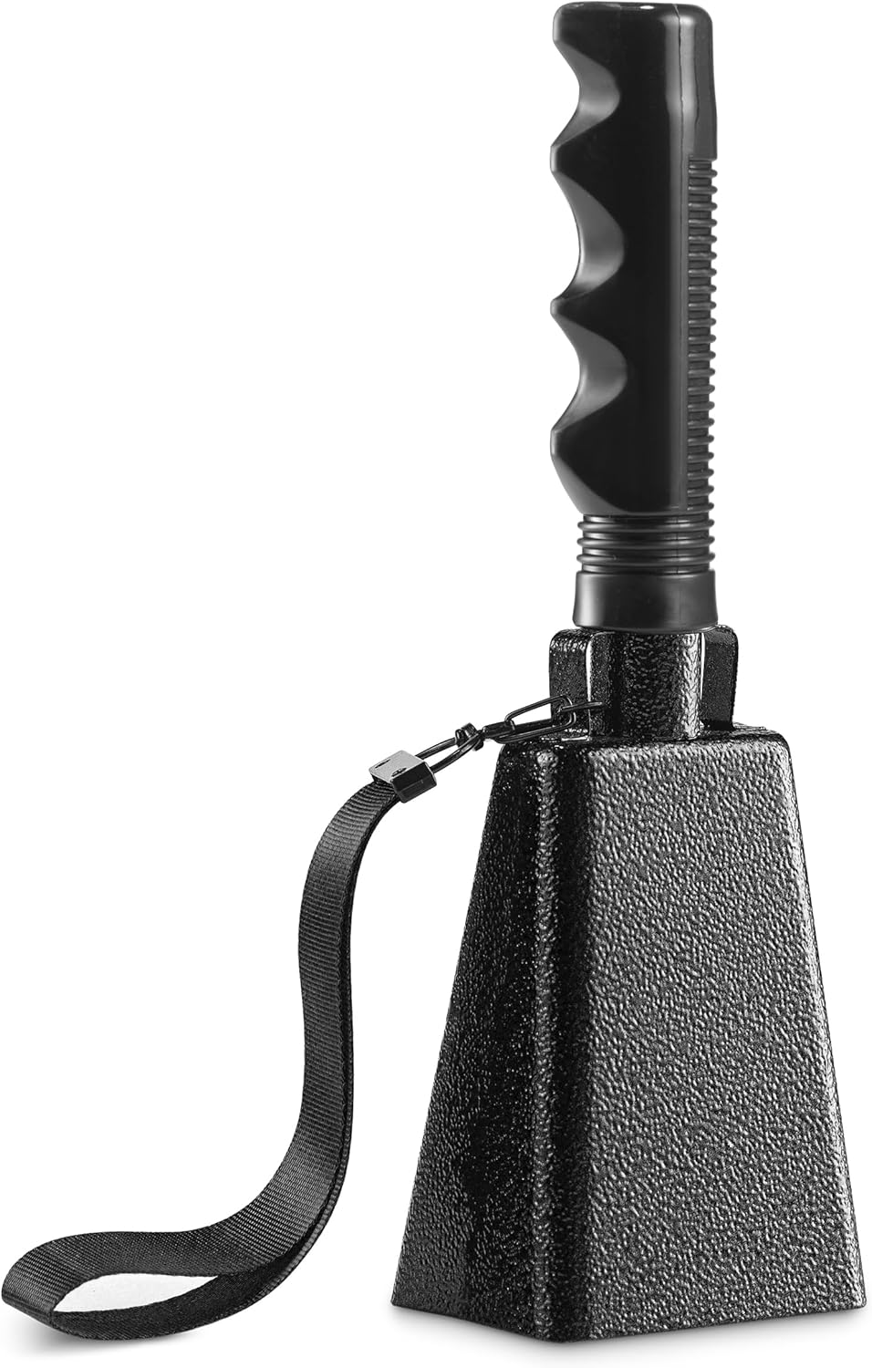 9" Metal Cowbells with Handle - 1 Pack Cow Bells Loud Cheering Noise Makers for Sporting Events, Football Games, School Spirit, Rallies & Celebrations - Black Steel Percussion Music Instrument