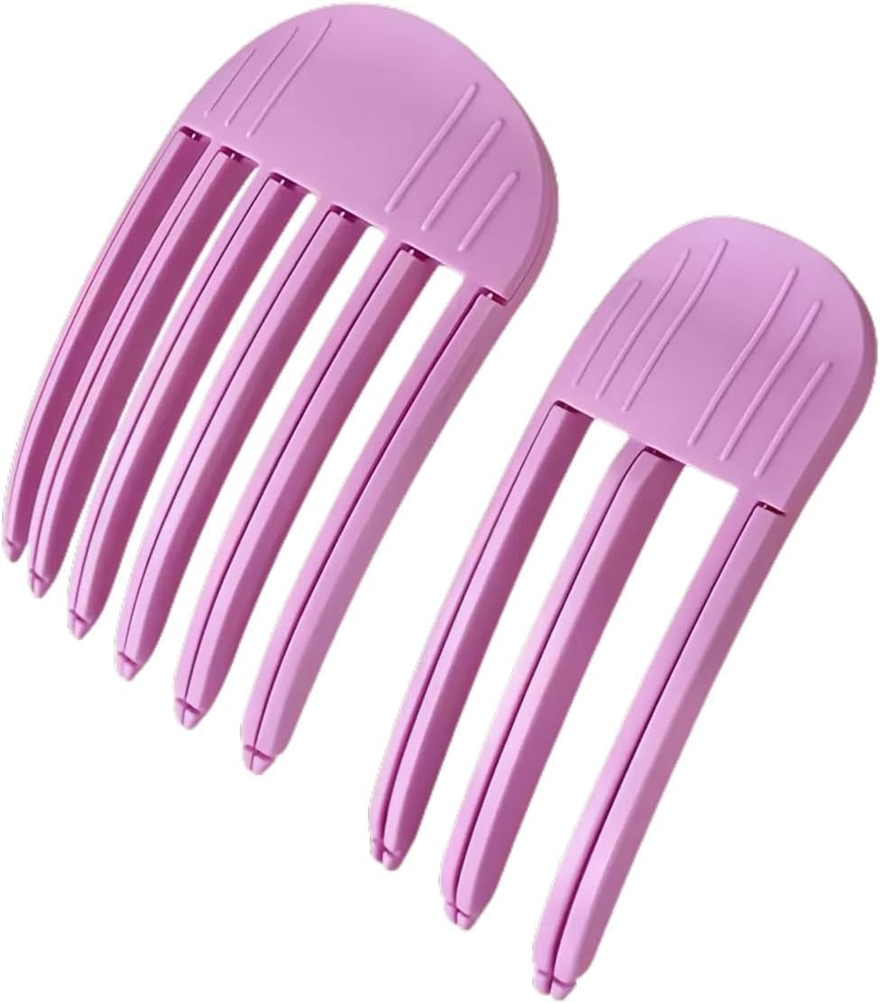 2 Pcs Wind Shaping Styling Comb for Fluffy Bangs,No-Trace Hair Root Lifting Hair Volume Clip,Easy High Crown Volume Tool,Quick Hair Styling Tools Volumizing Hair Clips for All Hair Types Rose Red