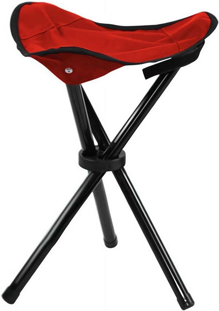 Travel Folding Camping Stool, Camping Fishing Stool for Adults, Portable Tripod Seat Fishing Chair Seat for Camping Fishing Hiking Gardening and Beach Garden Painting Red