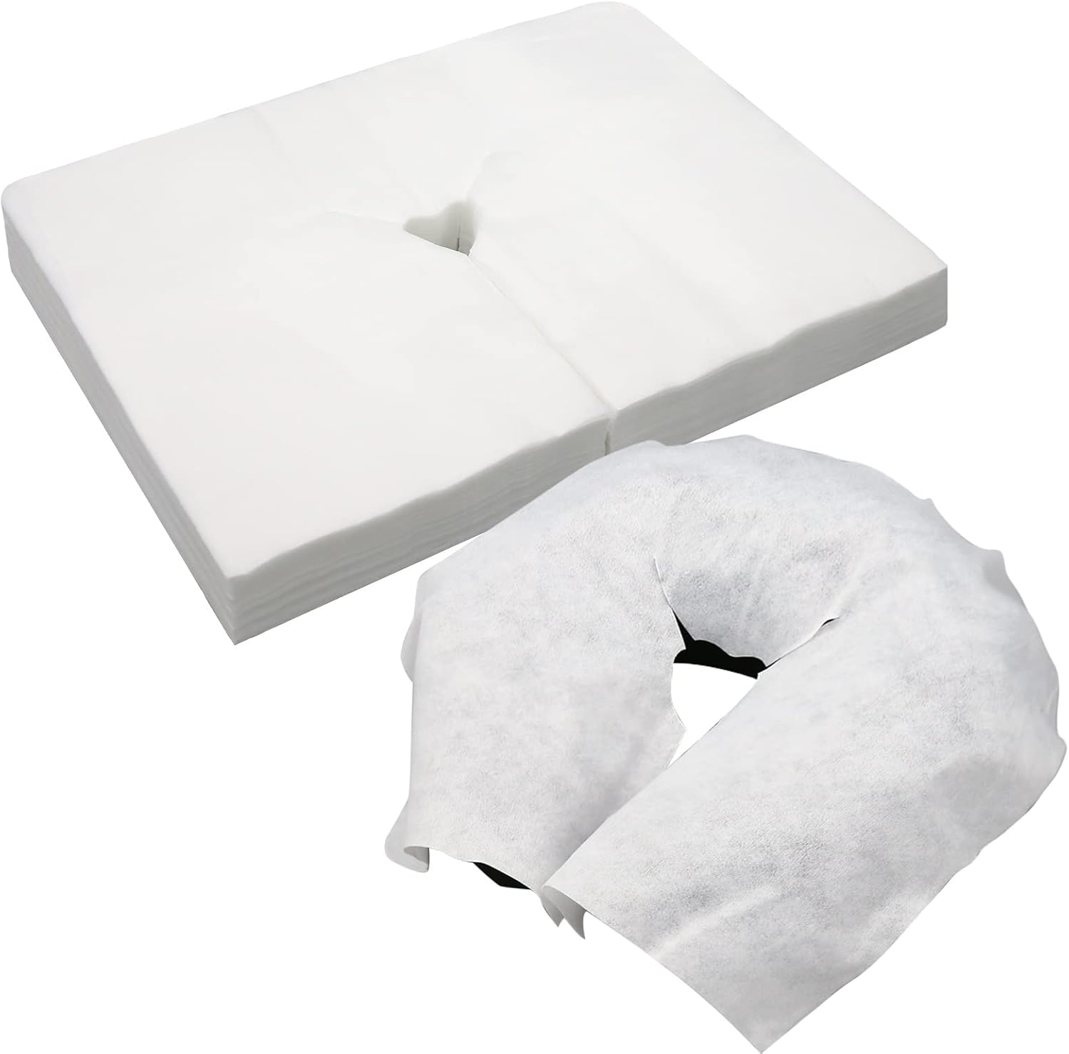 100PCS Upgrade Disposable Face Cradle Covers, Medical-Grade, Ultra Soft, Luxurious, Non-Sticking Massage Face Covers, Large Disposable Headrest Covers for Massage Tables and Massage Chairs