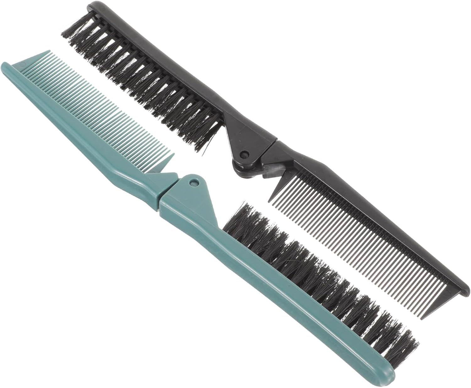 2Pcs Small Double Folding Hair Brush: Hair Styling Salon Brush Comb Folding Comb Double Use Comb for Curly And Straight Hair