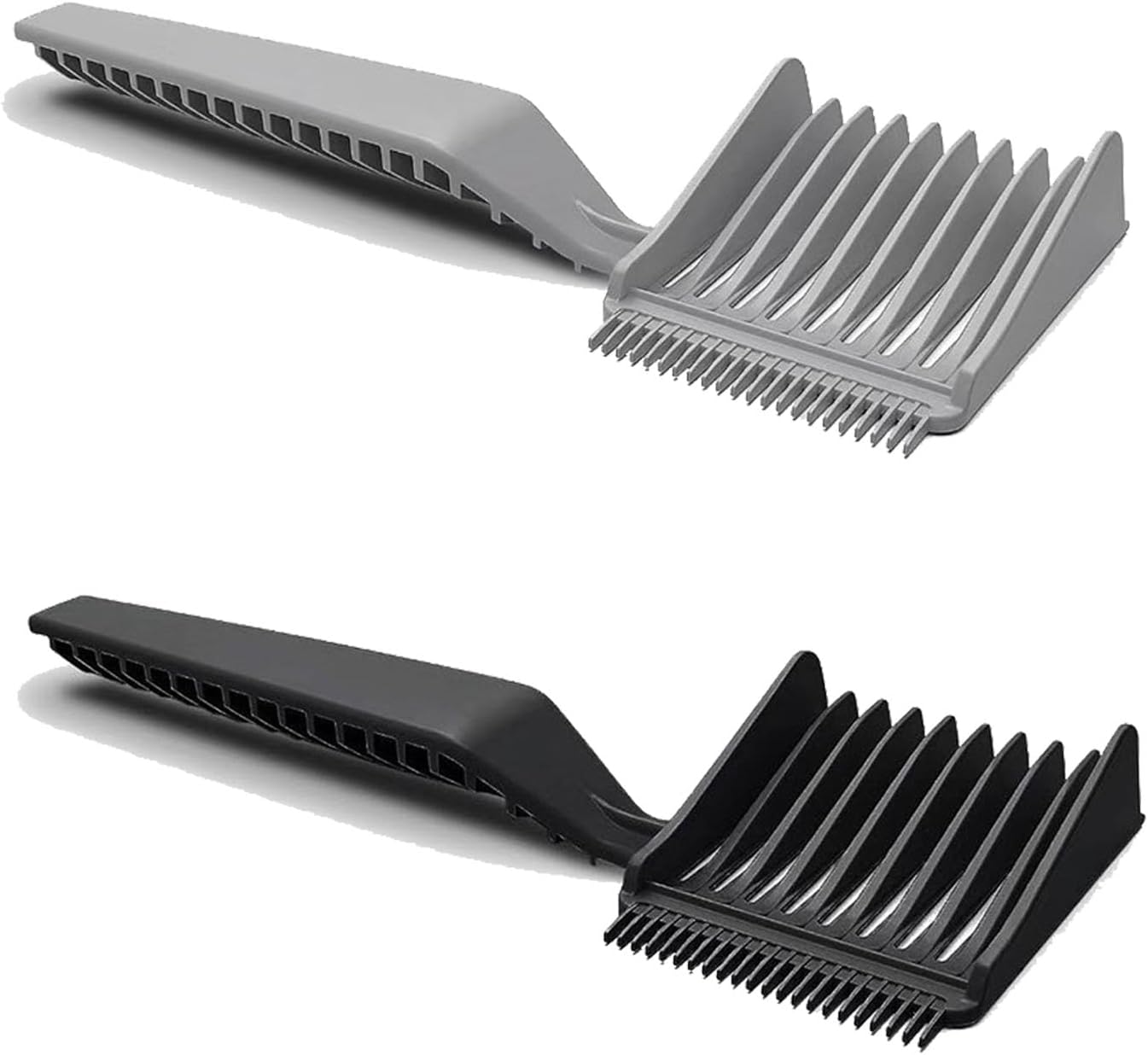 2pcs Blend Friend Curved Positioning Fade Comb, Professional Heat Resistant Cutting Comb for Men Salon Hairdresser Clipper Cuts Tools Black and Grey