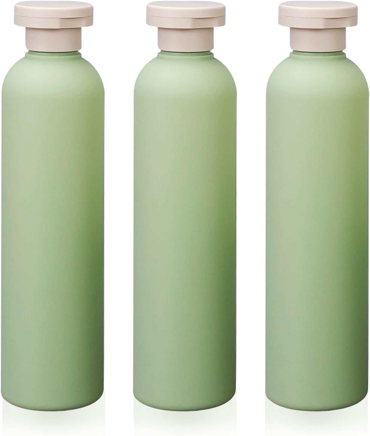 3Pcs 8.8oz Flip Top Squeeze Bottles,Reusable and Refillable Leak Proof Travel Bottles,For Lotions,Facial Creams,Shampoos,Hair Conditioner Green