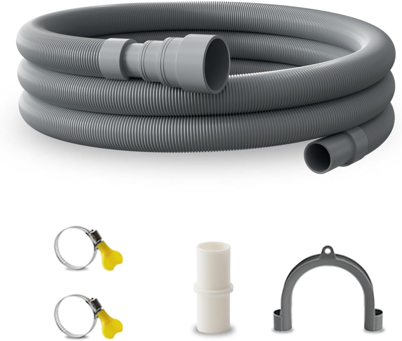 10 feet 3 Meters Hose Universal Washing Machine Drain Hose Flexible Dishwasher Drain Hose Extension Corrugated Washer Discharge Hose Kit
