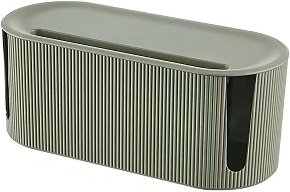 Cord Hider with Multi-Port Design Durable Power Strip Organizer Box Wire Plug Board Storage Ethernet Cable Storage Data Cable Box Green