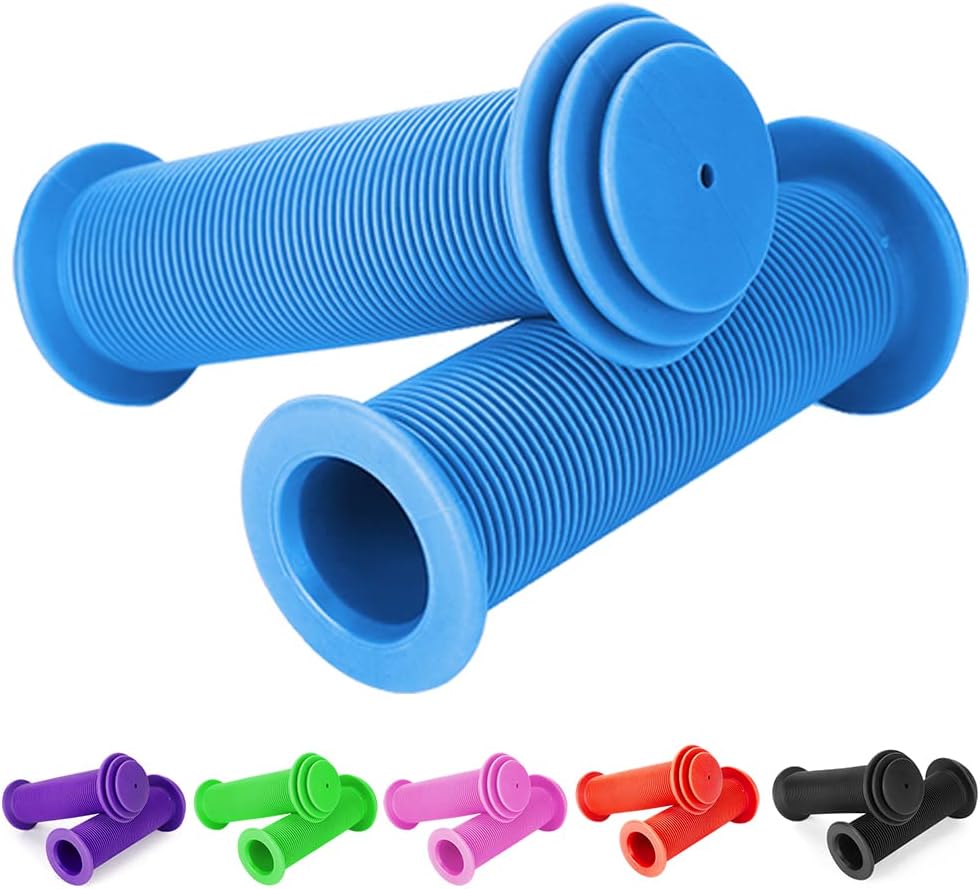 Kids Bike Grips - Kid Bicycle Grips Handlebar 22.2mm for 12”to 16”Bike with Safe Mushroom Pattern | 105mm Soft Toddler Balance Bike Grips Mini Kick Scooter Tricycle Grips for Boys Girls