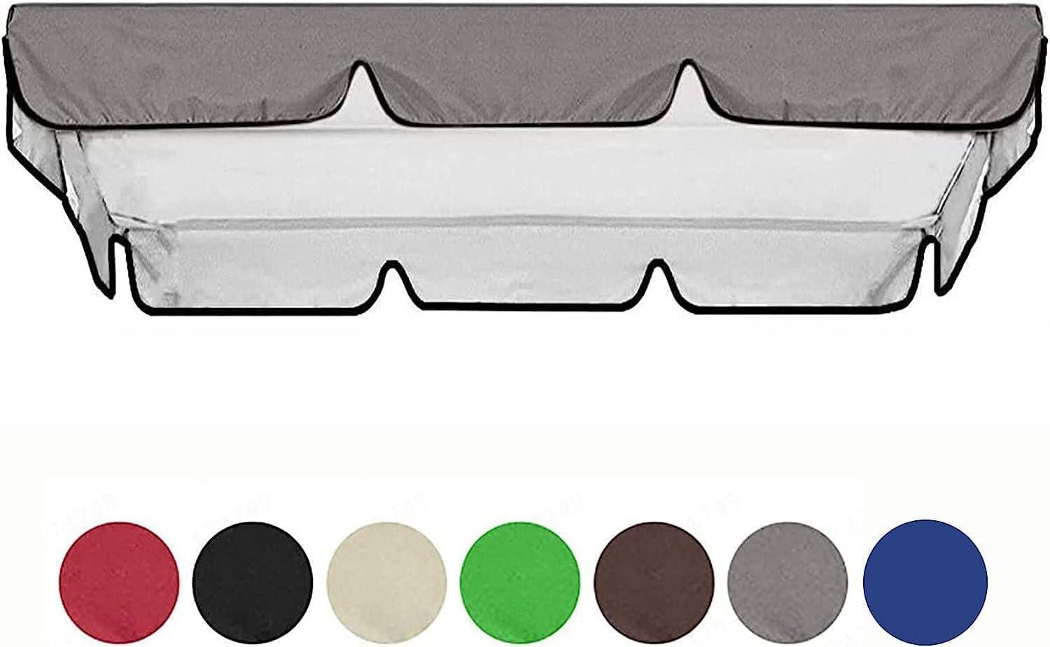Porch Swing Canopy, Outdoor Swing Cover Replacement Canopy, Swing Canopy Cover Replacement 420D, Top for Porch Patio Garden Pool Seat Grey,65x45x6inch