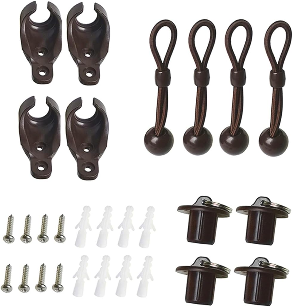Replacement Shade Parts Bungee End Cap Kit for Exterior Cordless Roller Shades Outdoor Blinds 2 Sets Brown