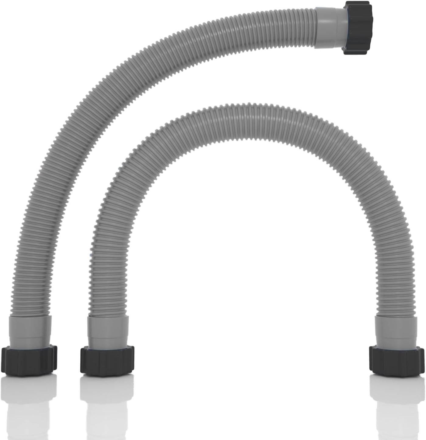 1.5" x 20" Pool Hose Replacement, Pack of 2 - Compatible with Above Ground Pools Filter Pump Hoses, Sand Filters, Saltwater Systems 1,500-2,500 GPH , Grey Gray