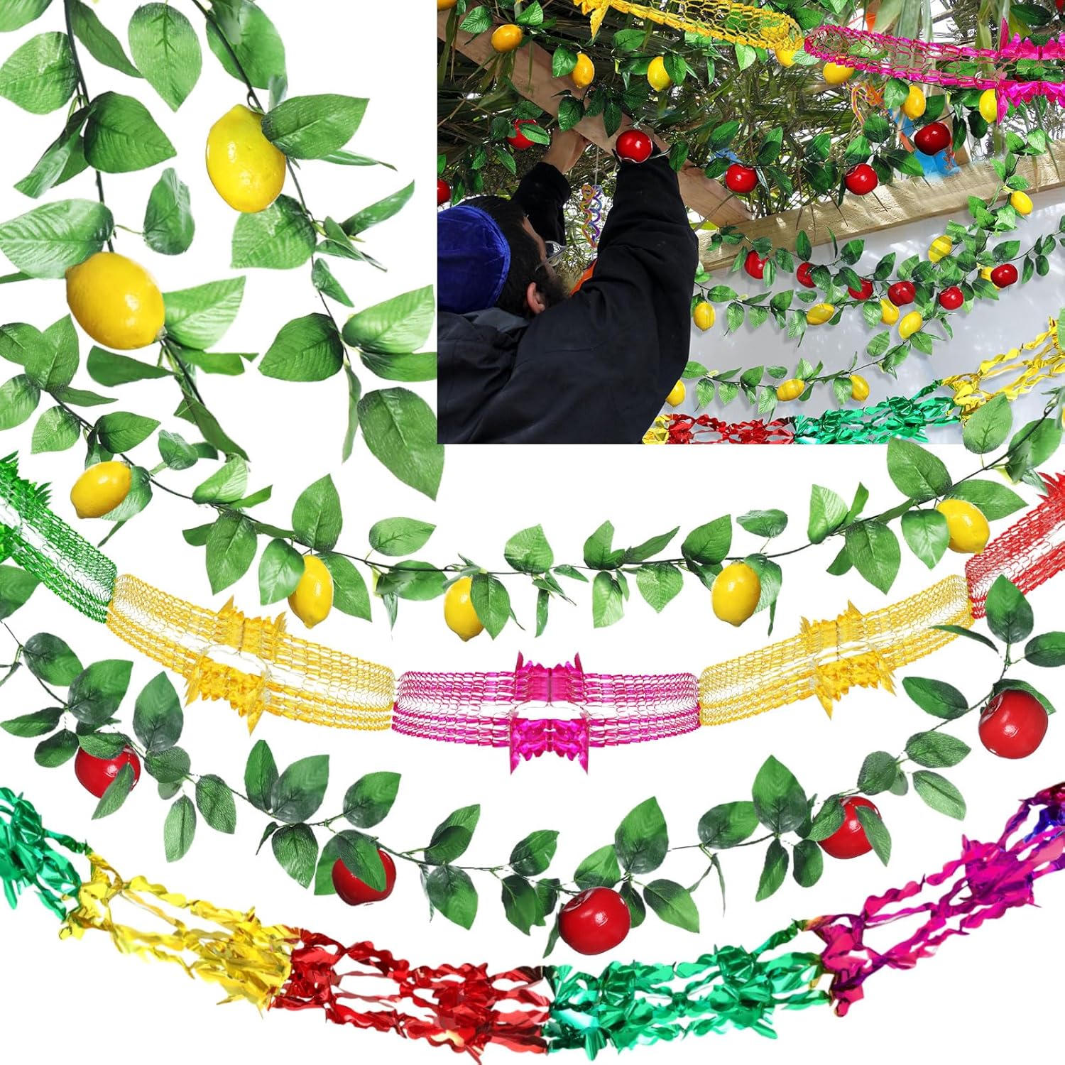 4 Pcs 10 x 18 Inch Christmas Buffalo Plaid LED Wreath Bow, Burlap Red Black Truck Pattern Lighted Bows, Xmas Tree Topper Ornaments Front Door Wall Stairs Decor for Indoor Outdoor Winter -