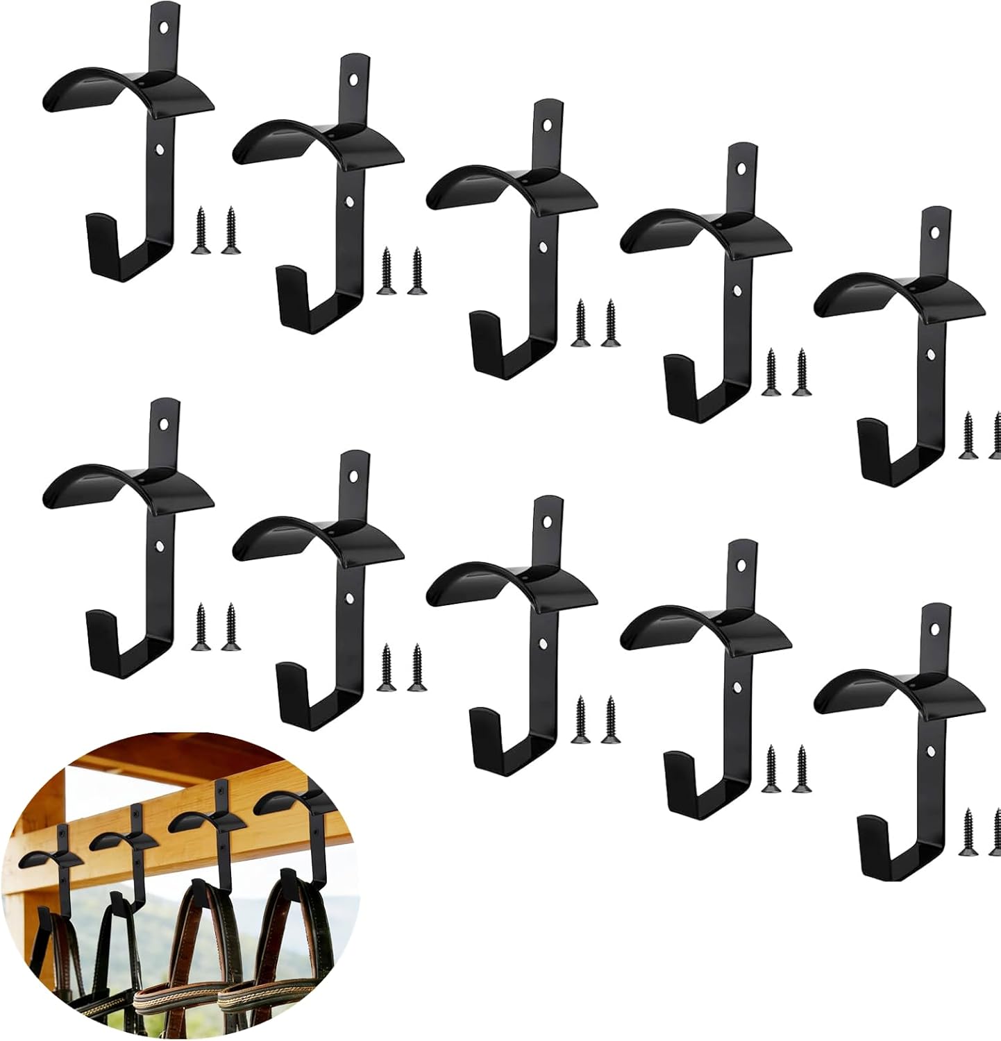 Wall Mounted Equestrian Helmet Rack,Metal Holder for Motorcycle Bike Baseball -