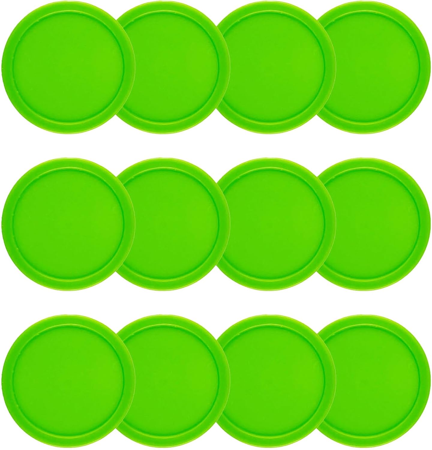 12 Pack 2.5 Inch Air Hockey Pucks for Small Size Table Green 64x4 mm