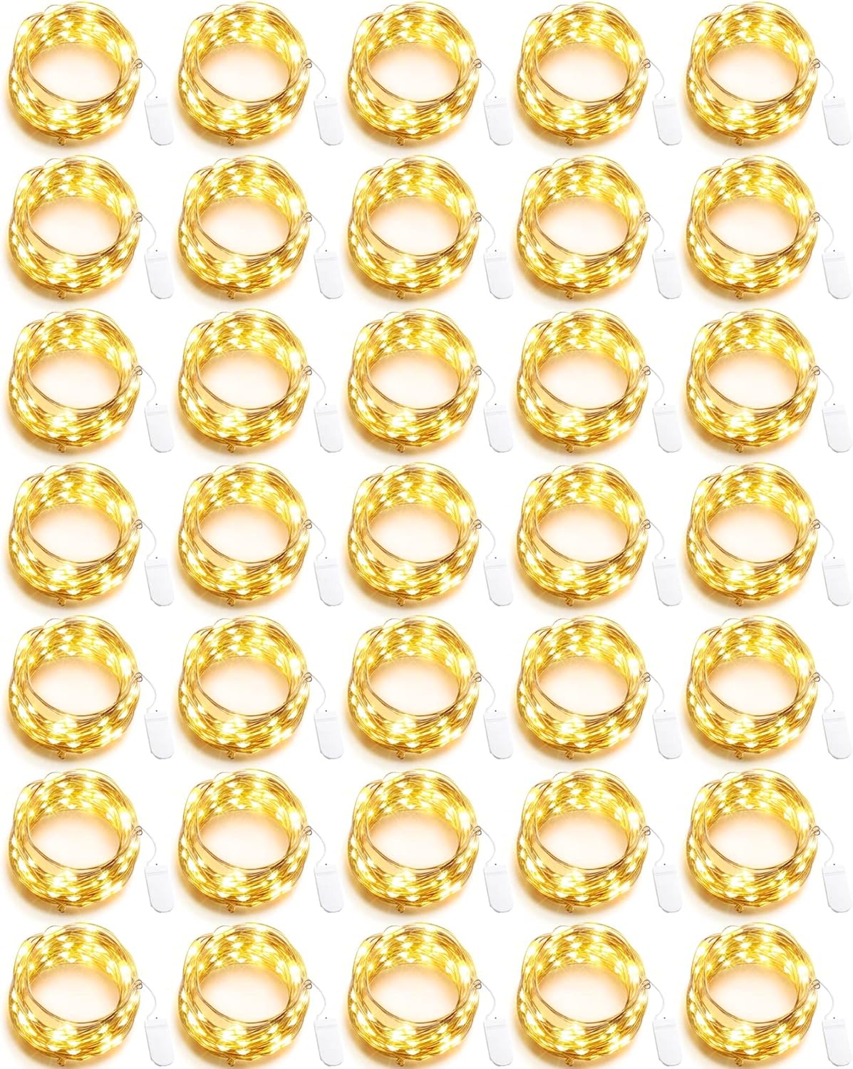 7ft 20 Fairy Lights Battery Operated 3 Styles , LED String Bulk Waterproof for Christmas Mason Jars Wedding Engagement Party Decorations Table Centerpiece Warm,50 Pack Warm -