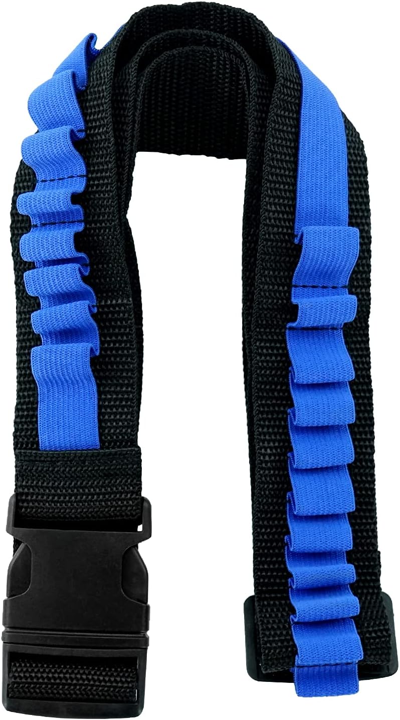 Bandolier Toy Gun Soft Bullets Shoulder Strap Adjustable Clip Darts Ammo Storage Belt Compatible for Nerf Blasters Black Blue