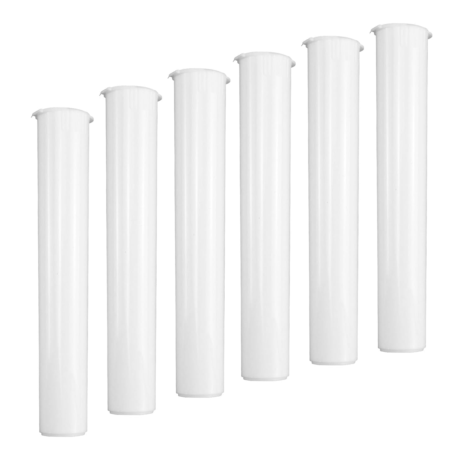 116mm 6pcs Waterproof Cigarette Storage Tubes Squeeze Bottles with Caps Airtight Sealing Plastic Container Protect Pre-Roll Cigarettes Cigarillos White