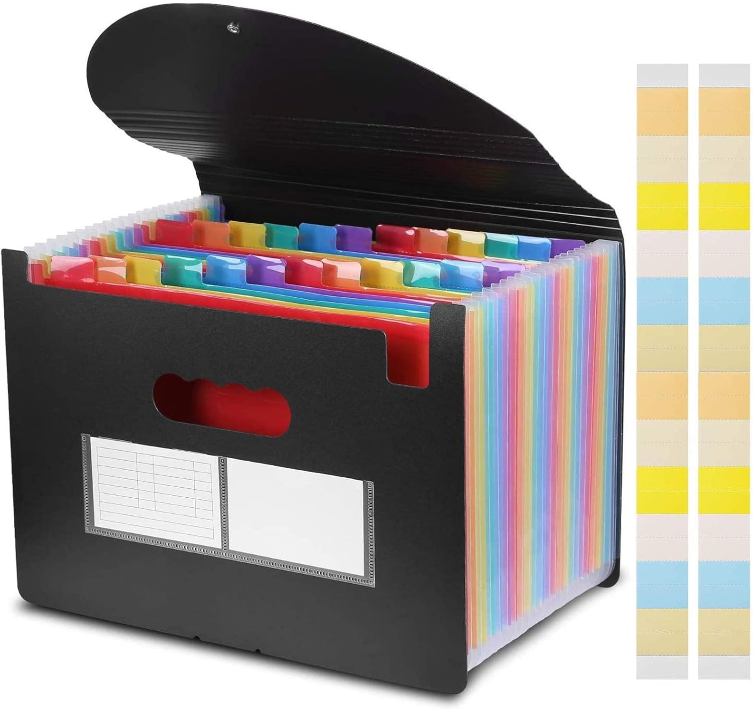 File Organizer - 24-pocket expandable folder - A4 size accordion folder - expandable file organizer with cover - rainbow file organizer for file folders and document storage