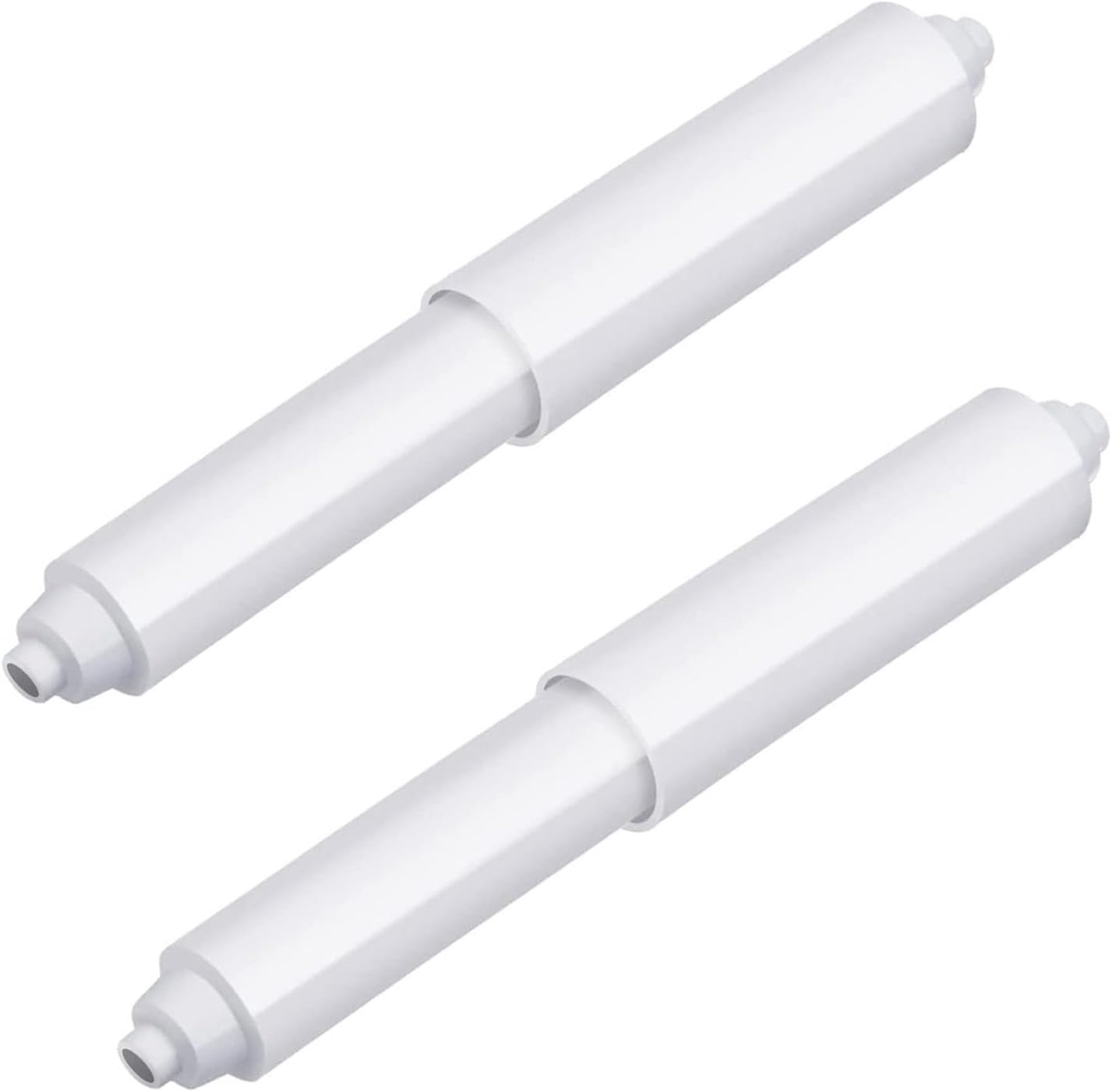 2-piece plastic toilet roll holder - toilet roll holder - toilet roll holder insert - bathroom toilet roll holder insert with spring mechanism - toilet roll replacement roll spring spindle white