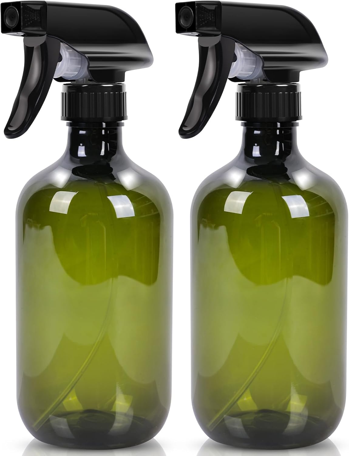 Cleaning spray bottle, hair spray bottle, plant sprayer, durable trigger, refillable, clear plastic, 2x 500ml 3 spray heads empty garden sprayer, hair sprayer