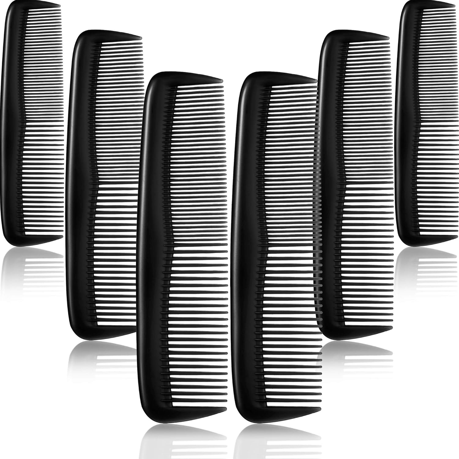 12-piece hair brush set - fine plastic hair brush in pocket size - unisex - fine comb black