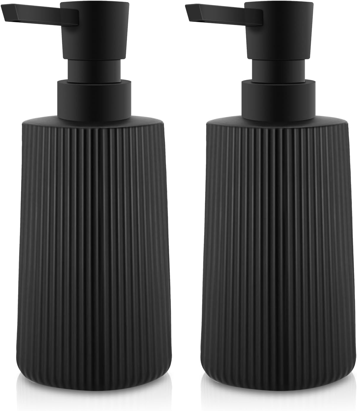 Soap Dispenser - Black Soap Dispenser for Detergent - Kitchen Soap Dispenser - With Press Dispenser - Suitable for Countertops - Bathroom and Kitchen 2 pieces - Black