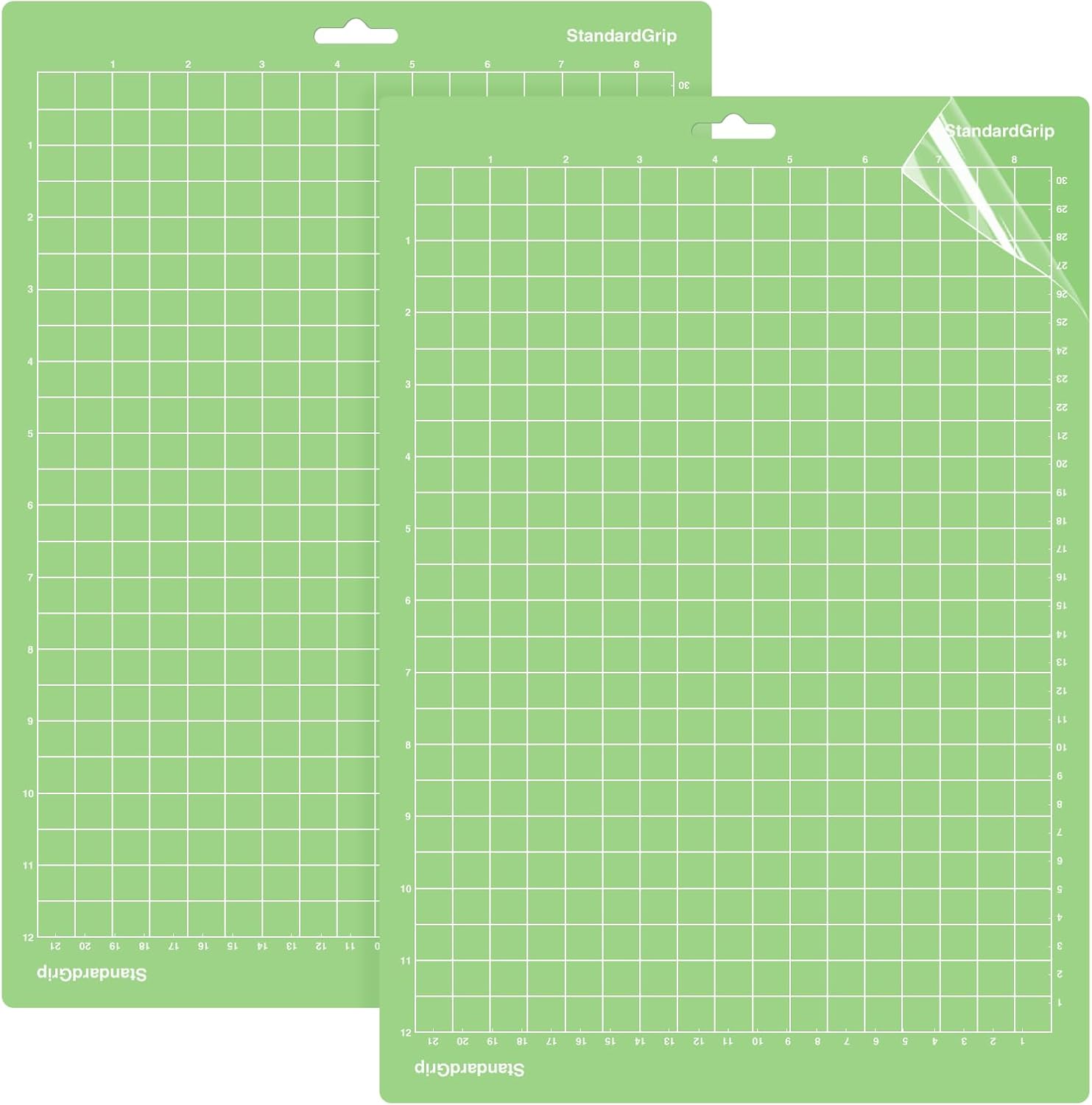 WISYOK 12x8.5 Inch Cutting Mats, 2-Pack Standard Grip Reusable Adhesive Mats for Crafts, Quilting, Sewing