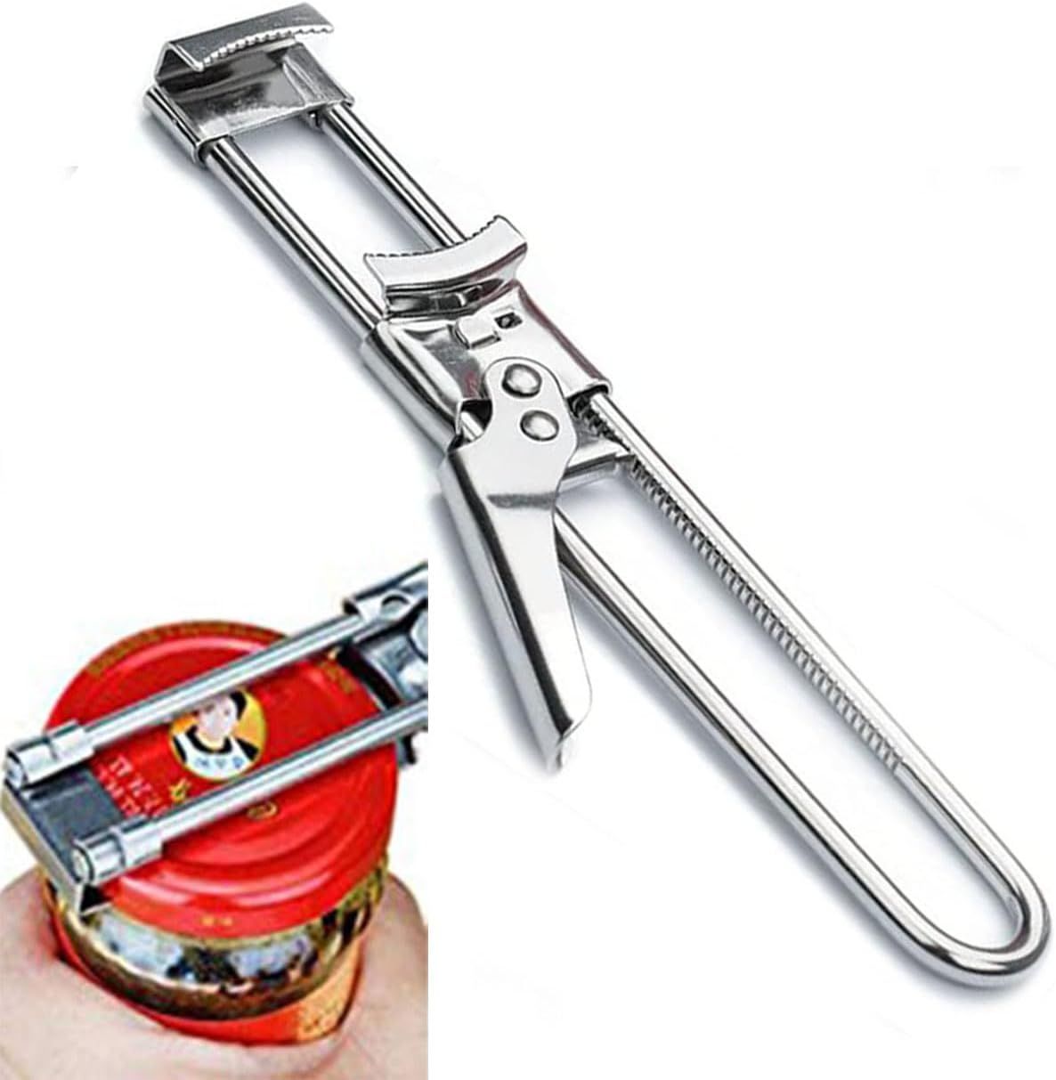 ® Master Jar & Bottle Opener, Adjustable Multiunctional Stainless Steel Can Opener Jar Lid Gripper, Manual,Kitchen Accessories