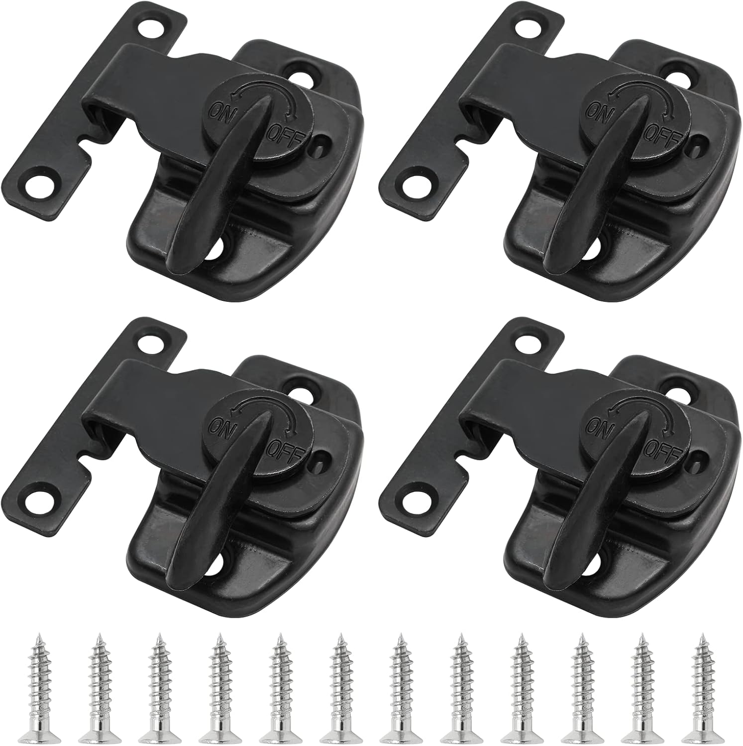 Biaungdo 4 Pieces Metal Dining Table Locks Dining Training Table Buckles Latches Table Connectors Leaf Latch Hardware Accessories Black