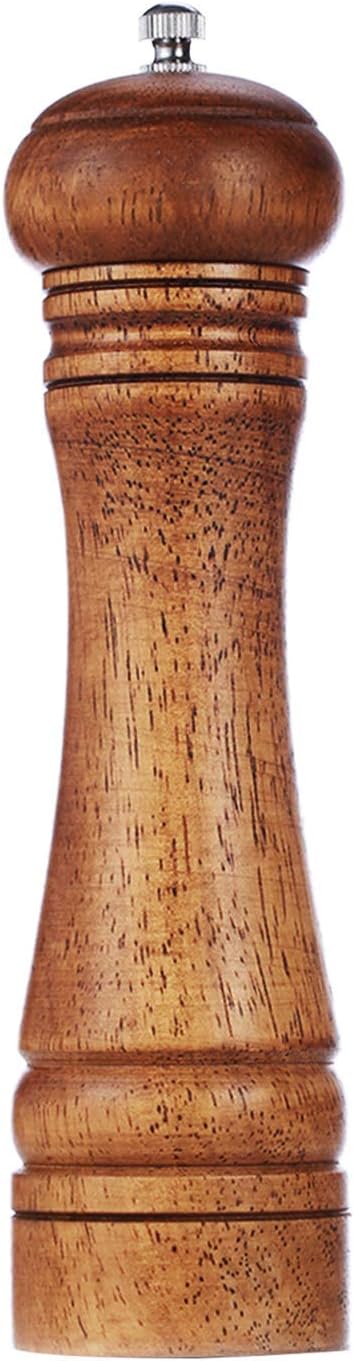 Gulex® Wood Pepper Grinder Pepper Mill,Adjustable Coarseness 8 Inch Wooden Peppermill, Ceramic Grinding Mechanism Salt Mill Refillable 1 pack Dark-1PC