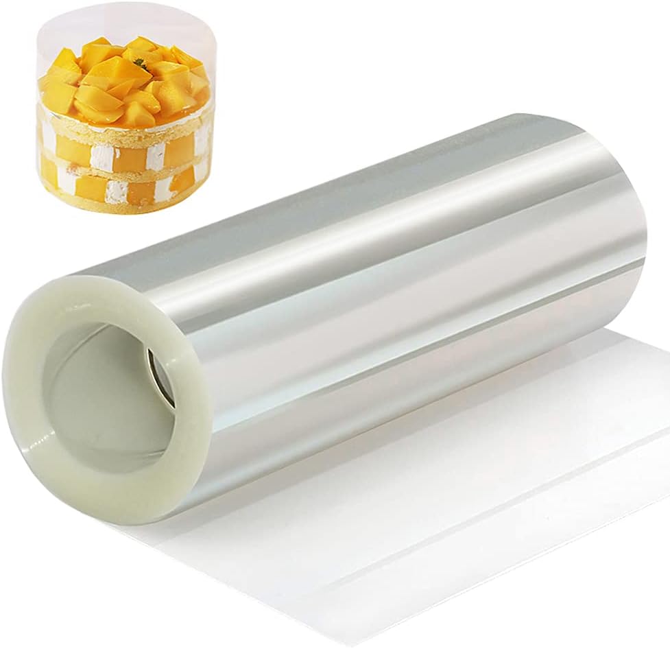 YQL Cake Collar 6 Inch,Acetate Cake Collar Roll DIY Acetate Sheet Baking Transparent Mousse Cake Sheets Surrounding Edge Clear Cake Strips for Baking Decorate Shaker Cards Making 6x394Inch
