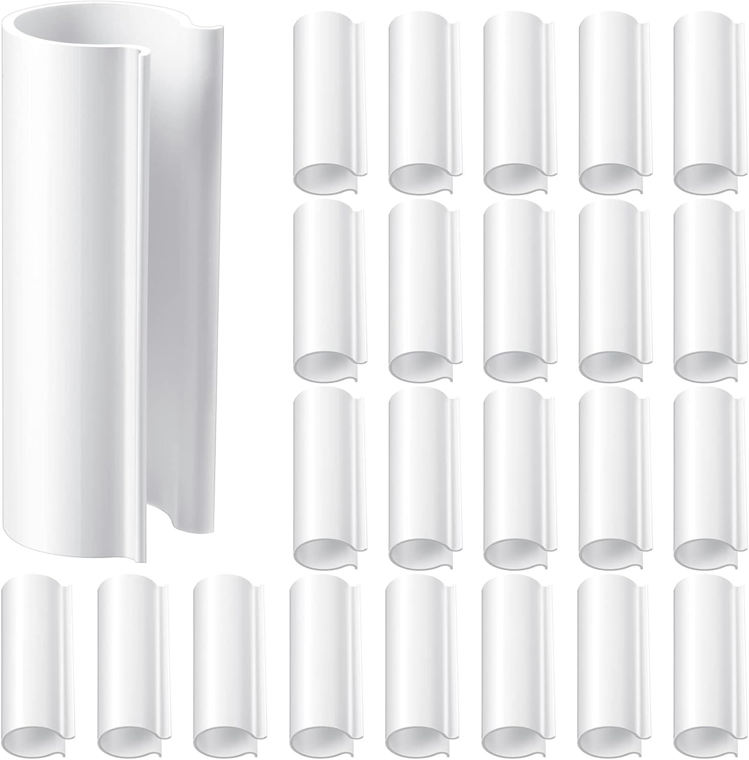 32 Pcs PVC Pipe Clips Pool Cover Clamps or Above Ground Pool Greenhouses, Row Covers, Garden, Shelters, Bird Protection, 2.4 Inch Long or 1/2 Inch PVC Pipe,White