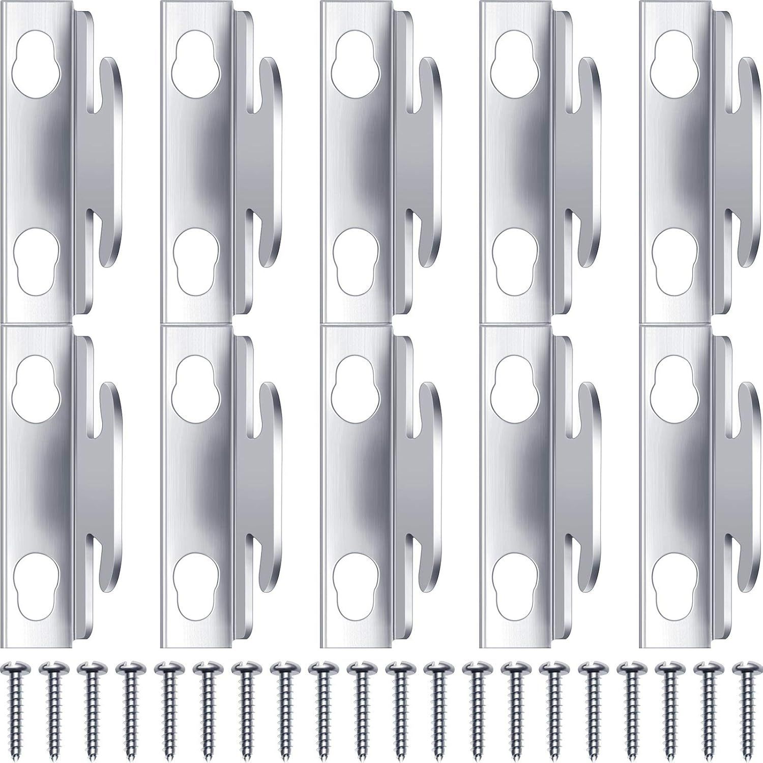 Curtain Rod Brackets & Hooks Accessories - Adjustable Sets with Screws & Support Hangers or Home & Kitchen 10 Sets