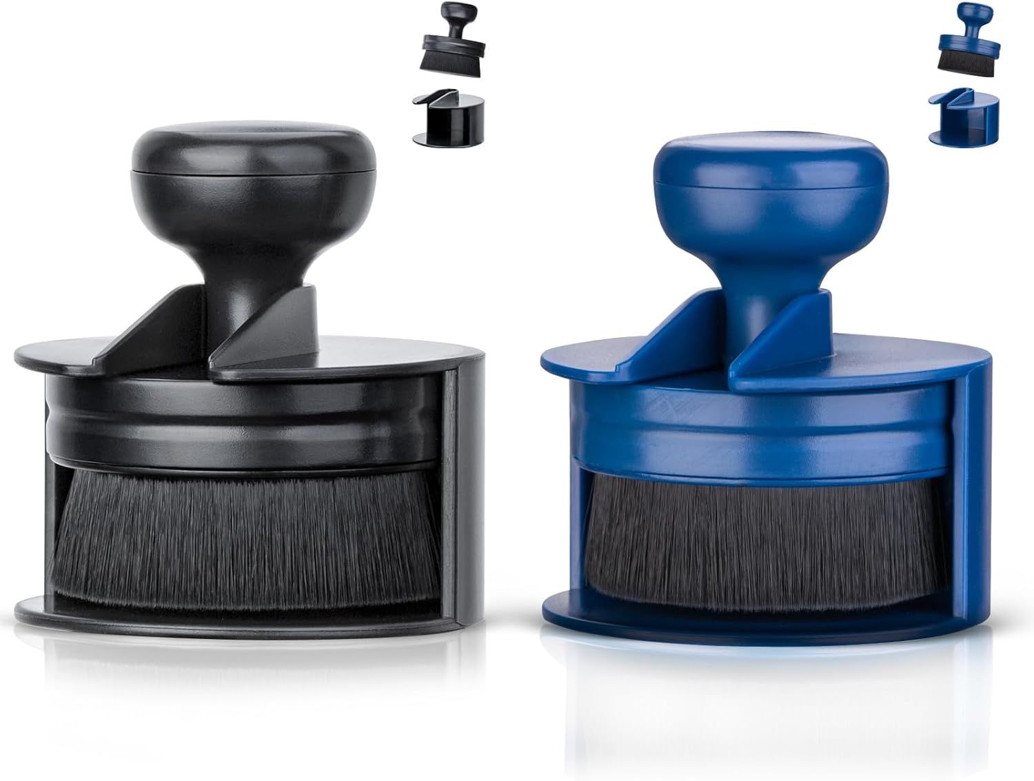 Tire Shine Applicator,Vegan Tire Shine Brush with Stand or Auto Detailing Cleaning Service Black+Blue