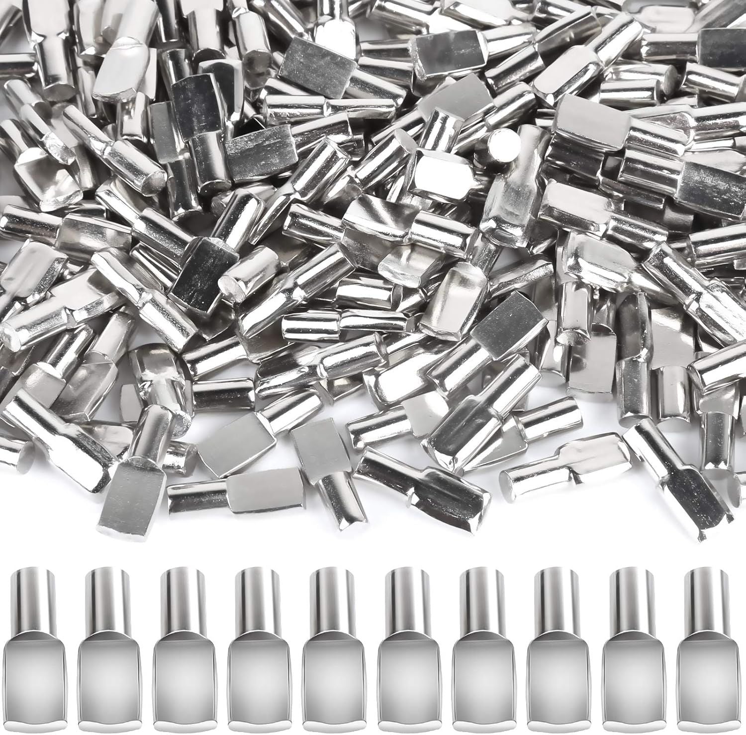 200 PCS 5mm Shel Pins, Shel Pegs, Metal Nickel Shel Pins, Shel Support Pegs, Cabinet Shel Pegs, Shel Pegs or Shelves, Shel Pins 5mm, Spoon Shaped Cabinet Support Pegs Holder