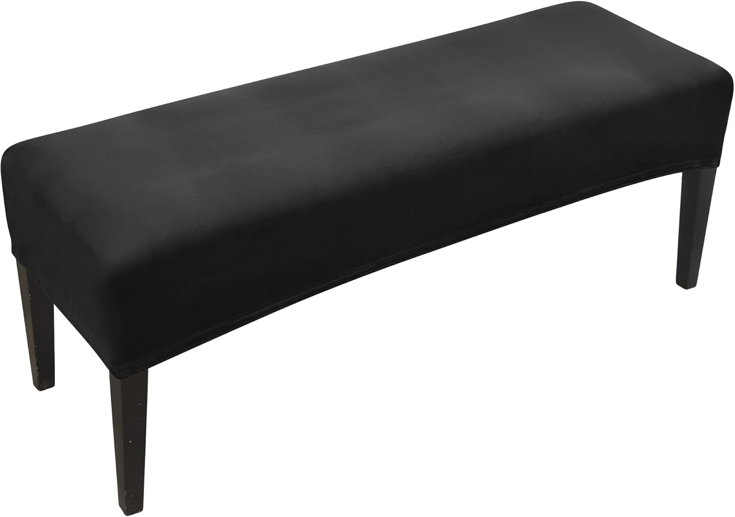 FORCHEER Dining Bench Cover Velvet Black Bench Slipcover for Living Room Rectangle 59inch Bench Seat Protector for Bedroom, Kitchen Washable Velvet-Black