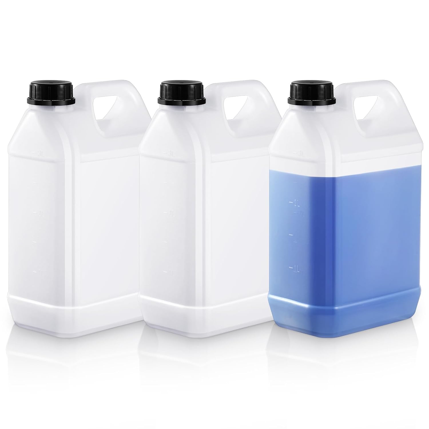 3 Pcs 1 Gallon Plastic Jug with Lids Square Empty Storage Containers Hdpe Carboy Plastic Jar Containers for Milk Water Beverage Oil Liquids Translucent Color
