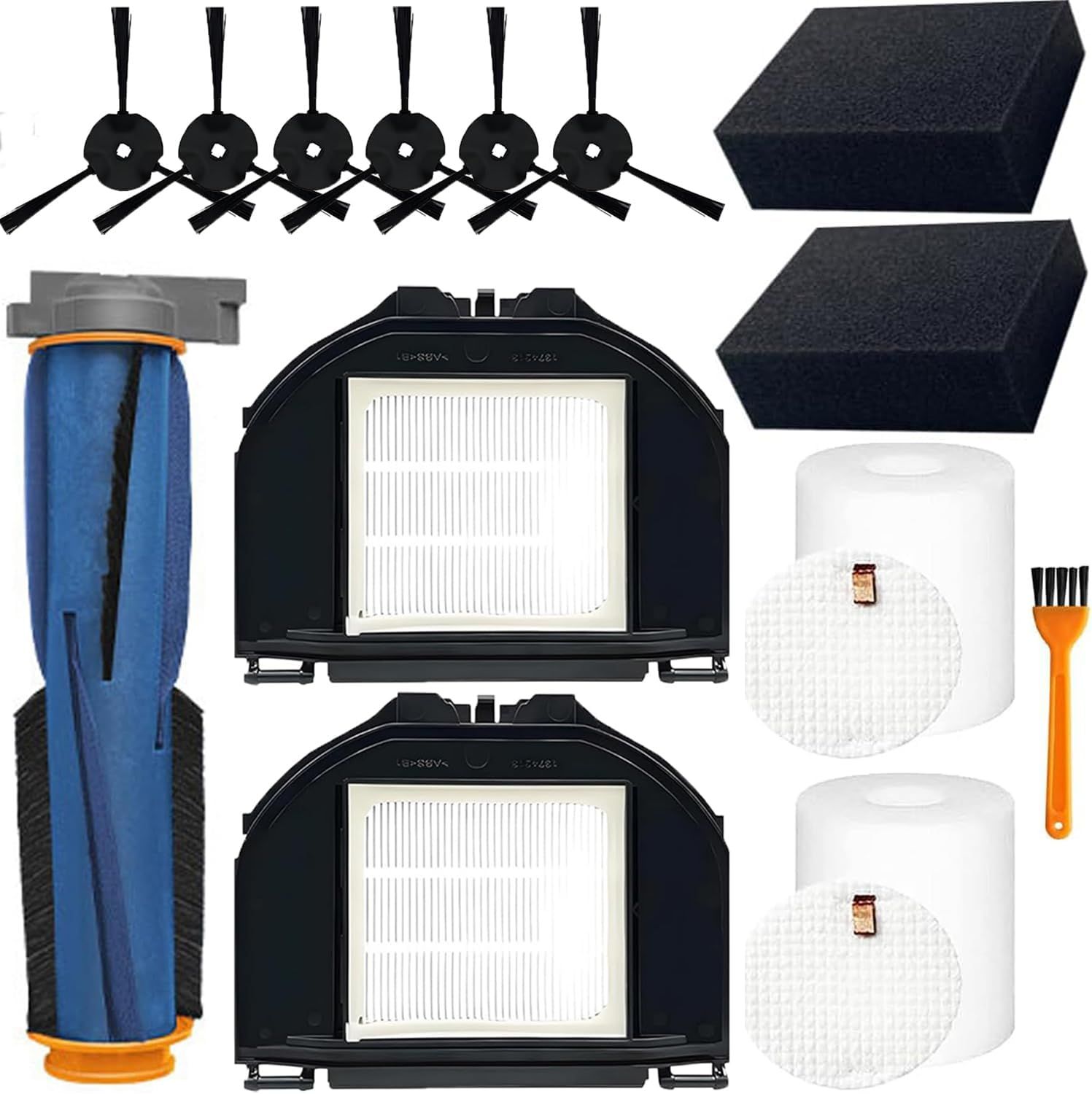 RV2310AE Replacement Parts or Shark RV2310AE Matrix Robot Vacuum Cleaner Accessories Kit, 1 Main Brush, 6 Side Brushes, 2 ilters, 2 Sets oam ilters, 1 Cleaning Brush