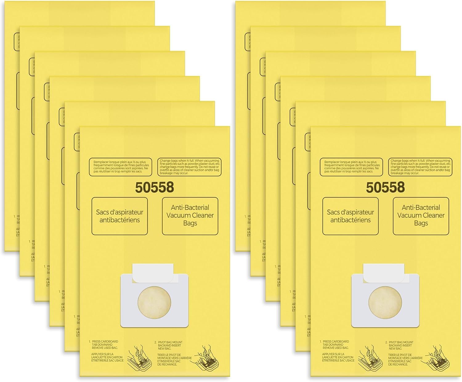 Vacuum Bags Replacement or Kenmore Canister C/Q 5055 50555 50557 50558 and Pana·sonic Type C-5 C-18 Vacuums - Premium Vacuum Cleaner Dust Bag - 12 Pack