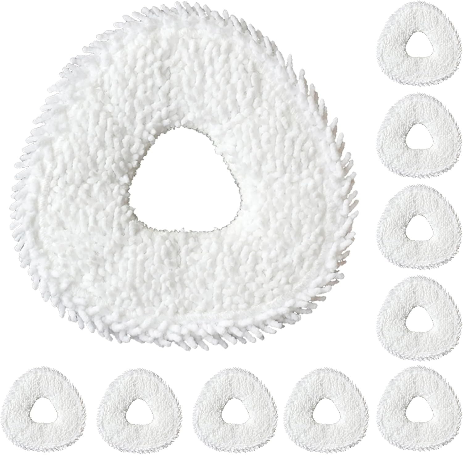 Robot Vacuum and Mop Pads 10 Pack or Narwal reo X Ultra/reo /reo Z Ultra/reo Z10/reo Pro/reo Z10 Ultra Robot Vacuum, High Absorbency Microiber Replacement Pads, Washable Robot Mop Pads White