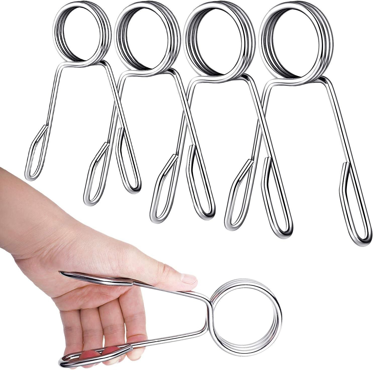 4 Pieces 2 Inch Dumbbell Spring Collars Barbell Clamps Locking Collars Clips or Weightliting Exercise itness Training Supplies Silver